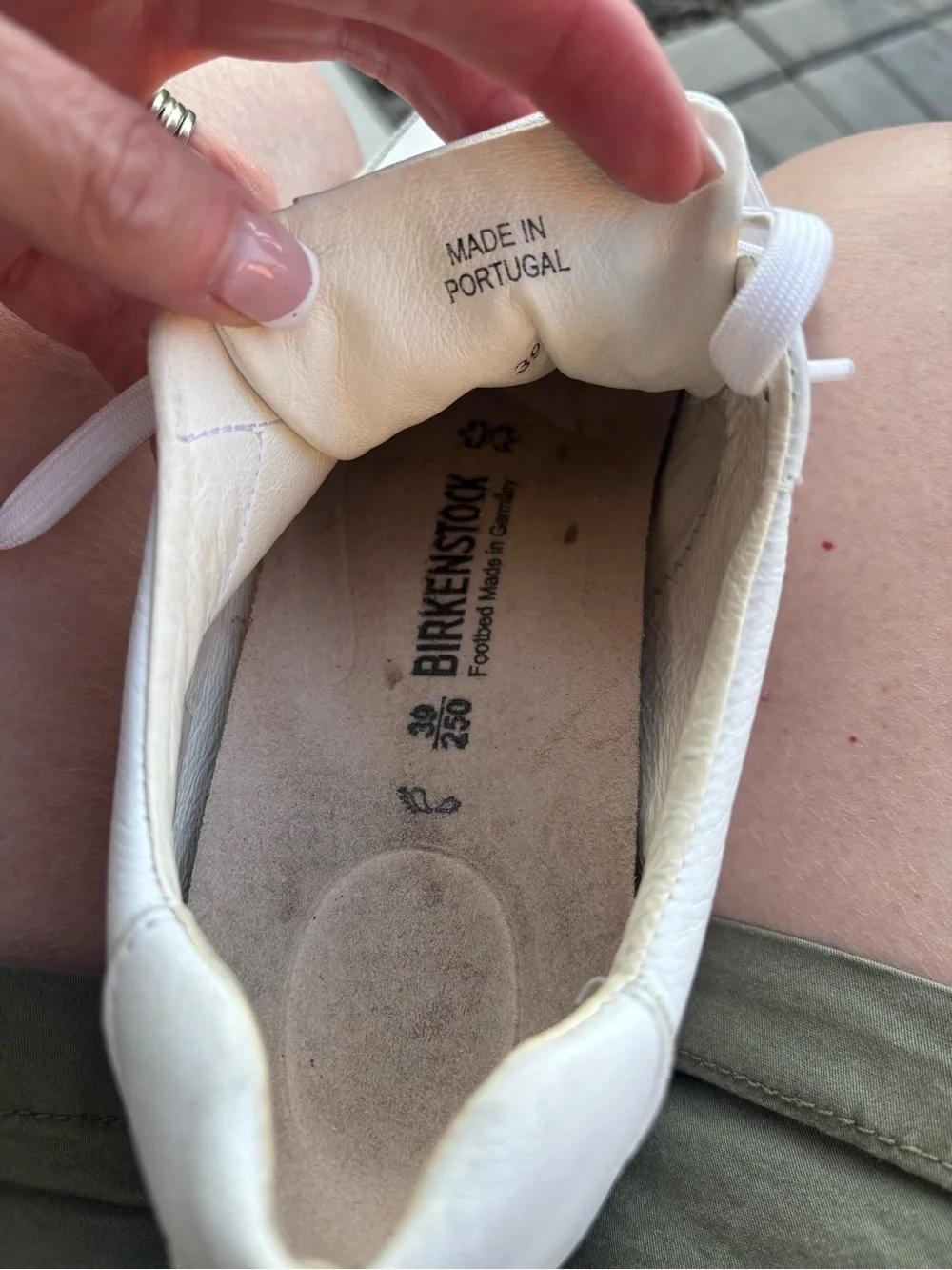 Birkenstock Bend Low Top White Pebbled Leather Lace Up Sneakers Size 39